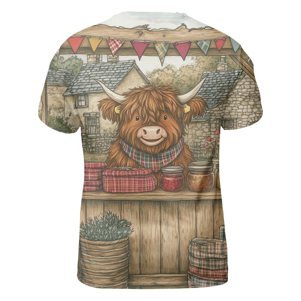 Tartan Market Day With Highland Cow Vendor custom all-over print shirts