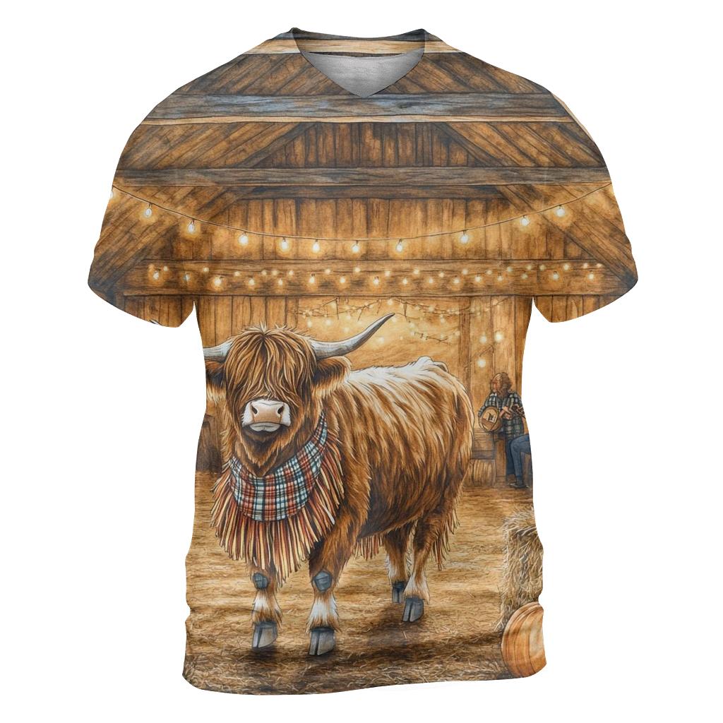 Harvest Barn Dance Highland Cow Celebration personalized full print shirts