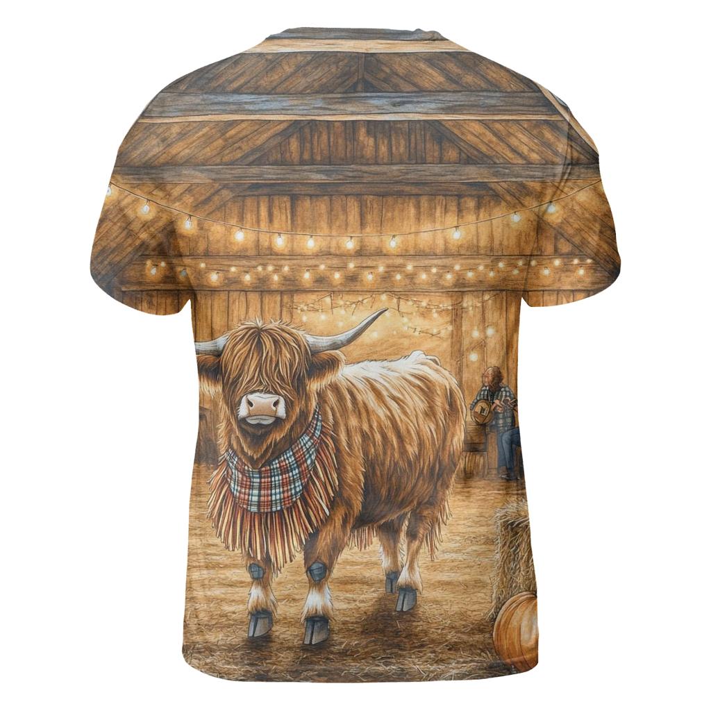 Harvest Barn Dance Highland Cow Celebration personalized full print shirts