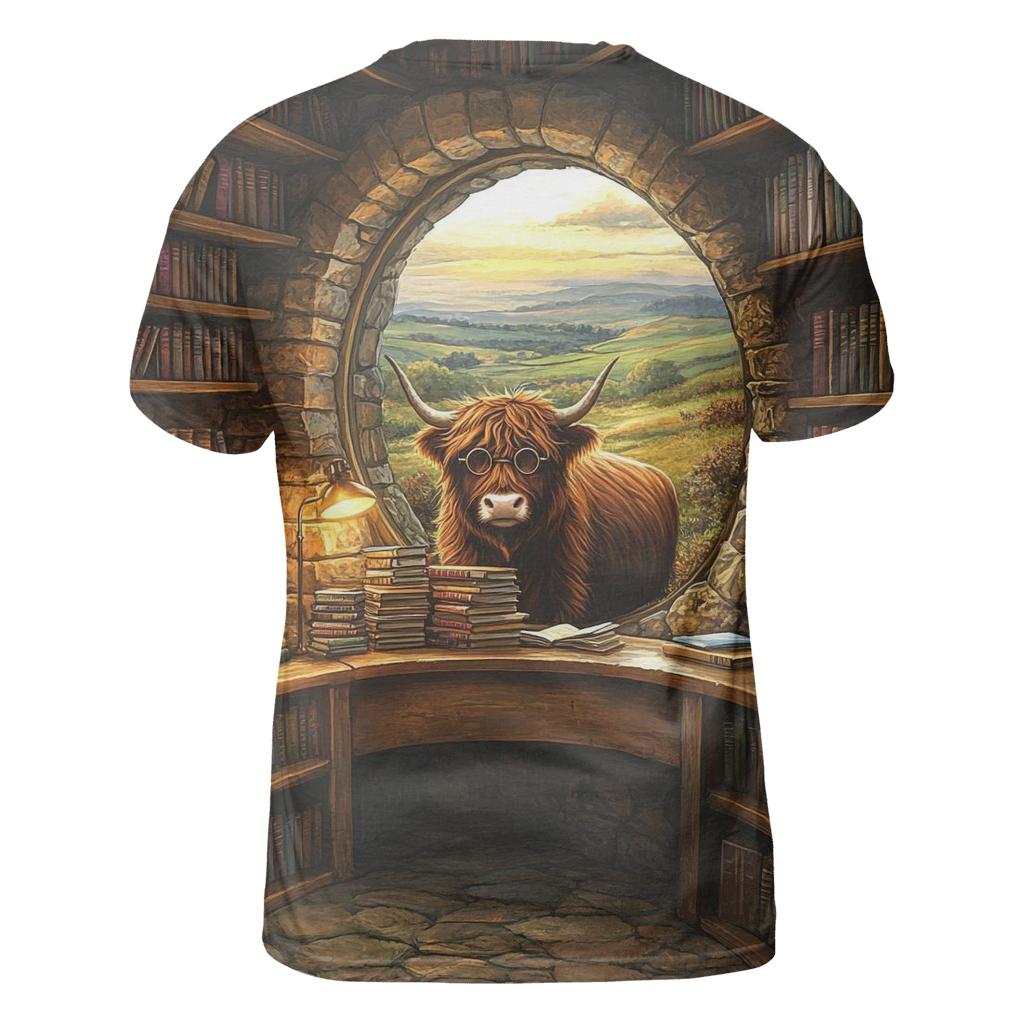 Highland Cow Librarian Of The Glen unique graphic print tees