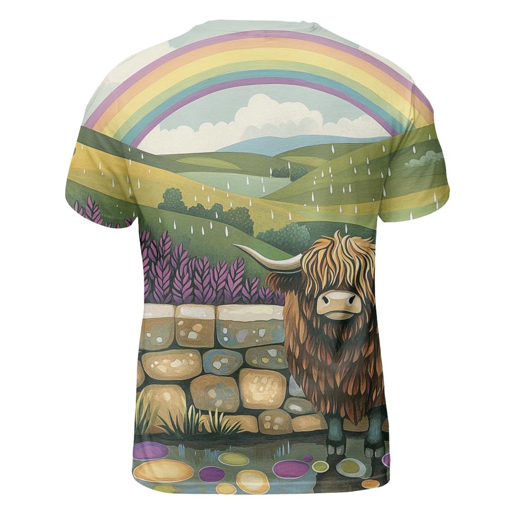 Highland Cow Rainbow After The Storm creative print fashion shirts