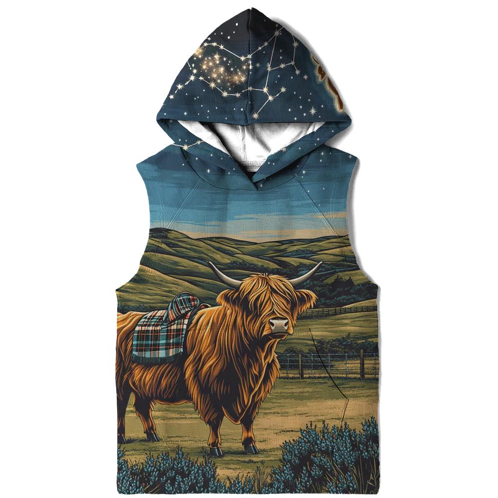 Highland Cow Constellation Over Crofters Field hoodie designs
