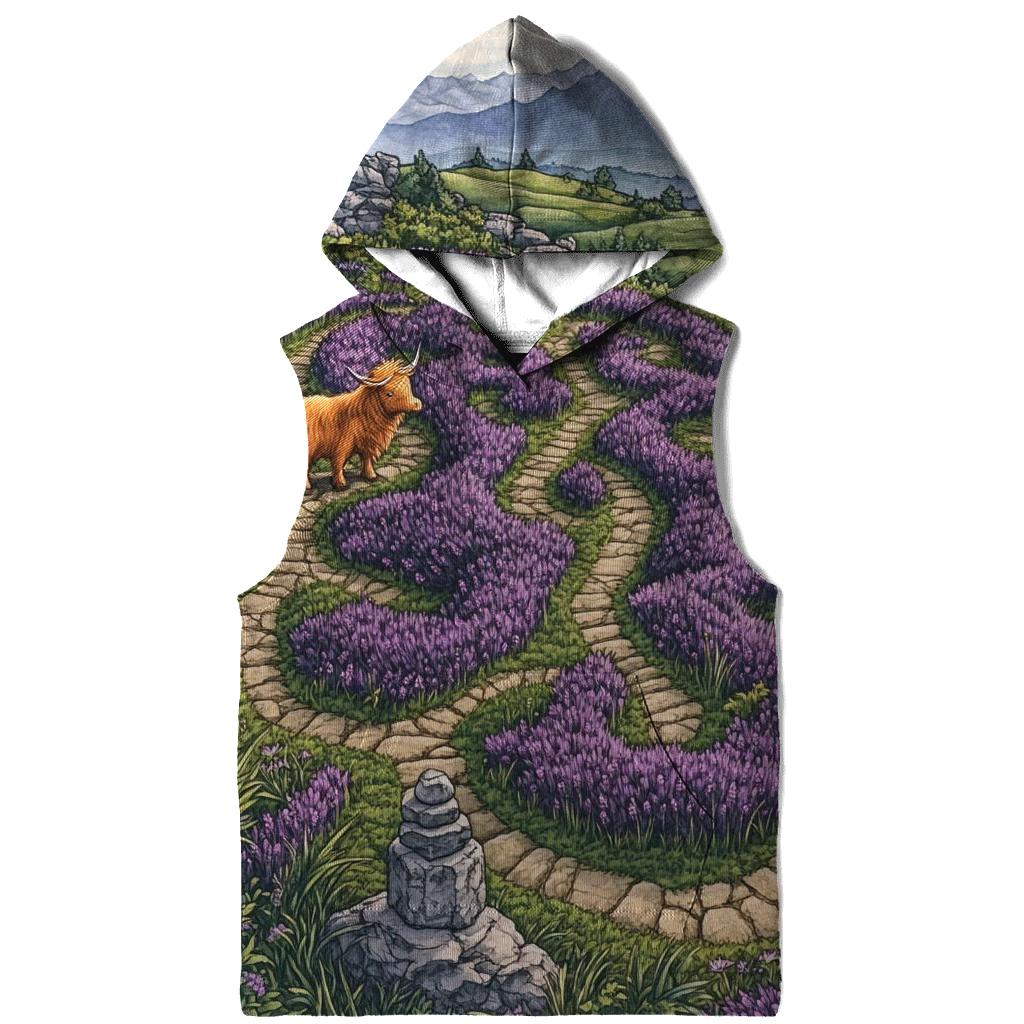 Heather Maze Highland Cow Explorer lightweight hoodies