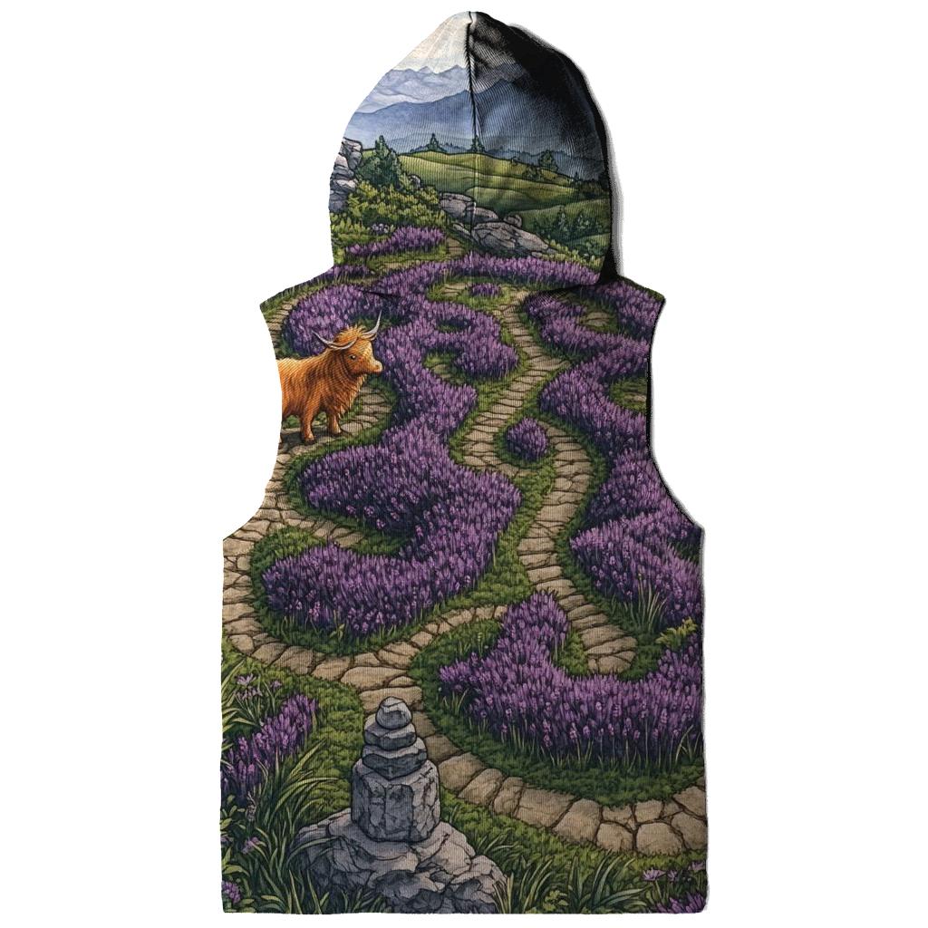 Heather Maze Highland Cow Explorer lightweight hoodies