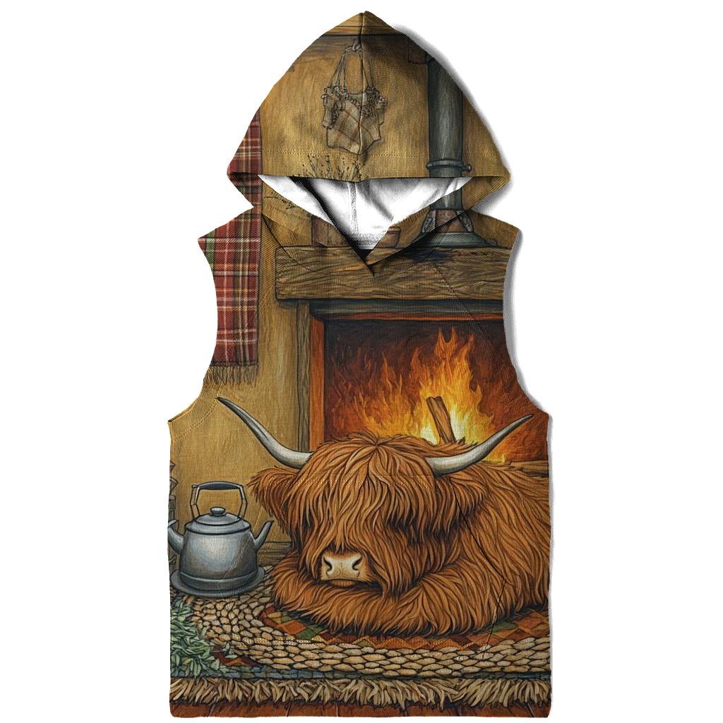 Crofthouse Hearth Highland Cow Evening printed hoodies