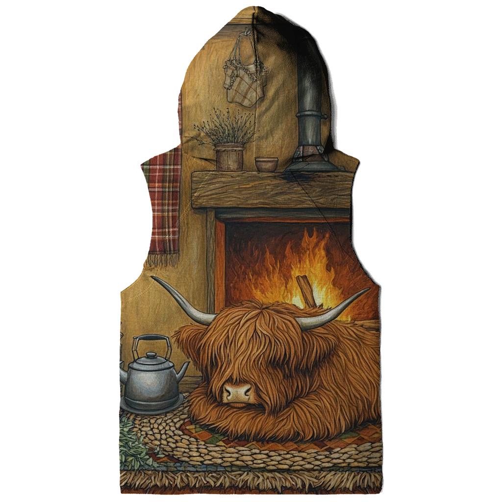 Crofthouse Hearth Highland Cow Evening printed hoodies