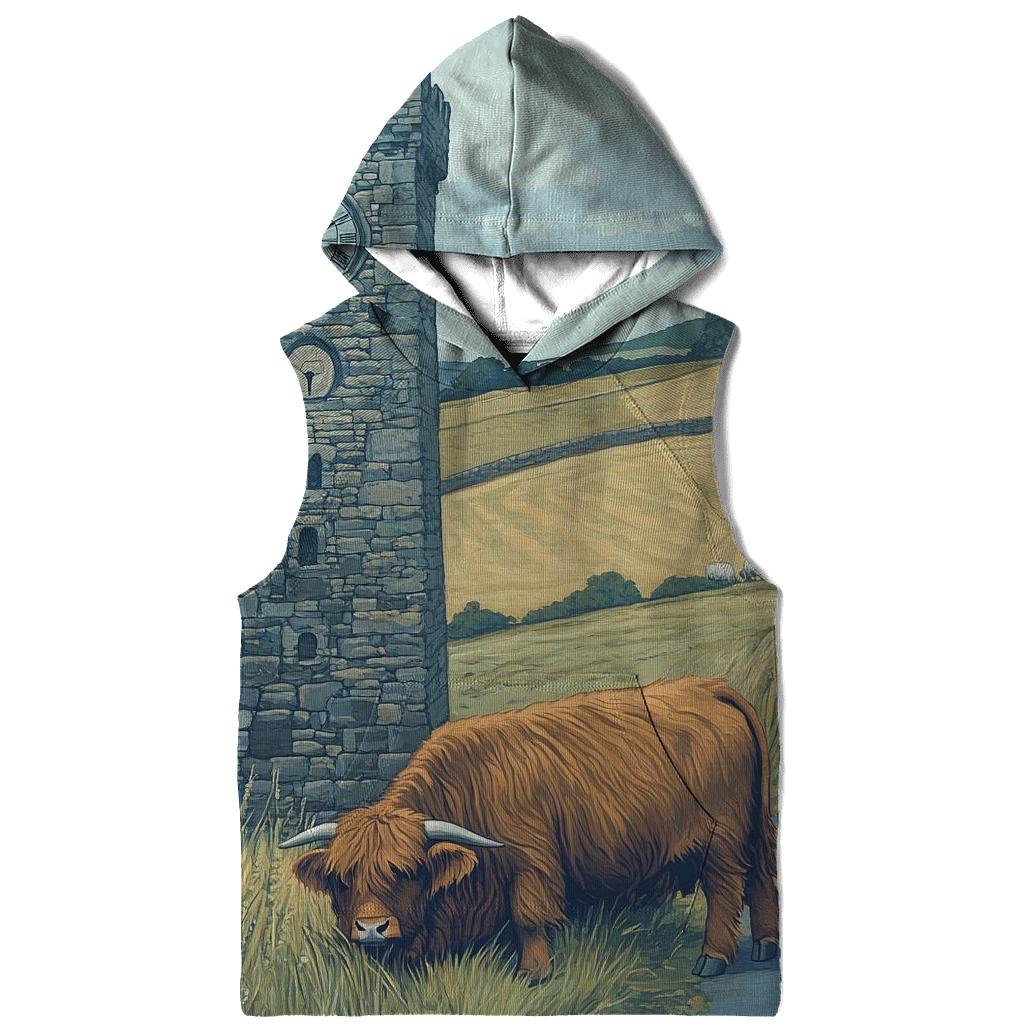 Highland Cow Timekeeper At The Standing Clock premium hoodies