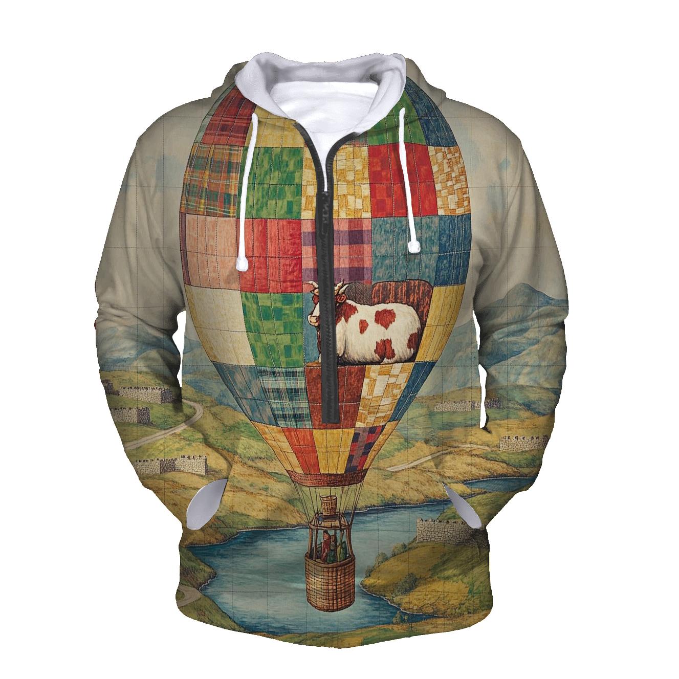 Highland Cow In The Heather Hot Air Balloon hoodies fashion