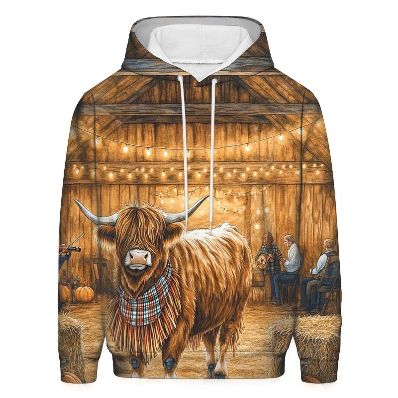 Harvest Barn Dance Highland Cow Celebration custom hoodies