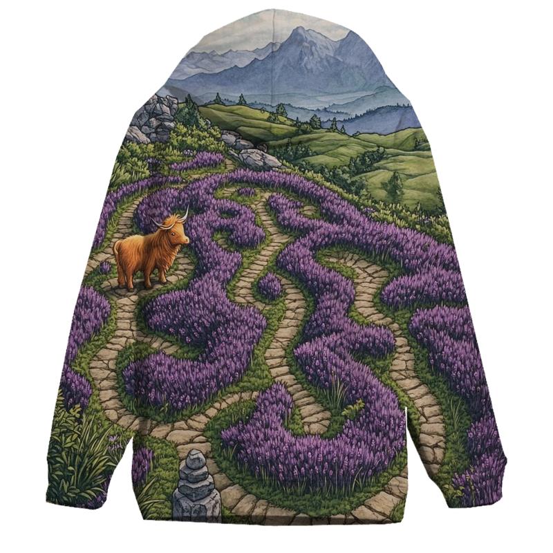 Heather Maze Highland Cow Explorer hoodie designs
