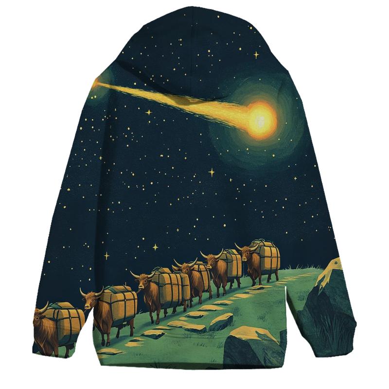 Comet Crossing With Highland Cow Caravan hoodie trends