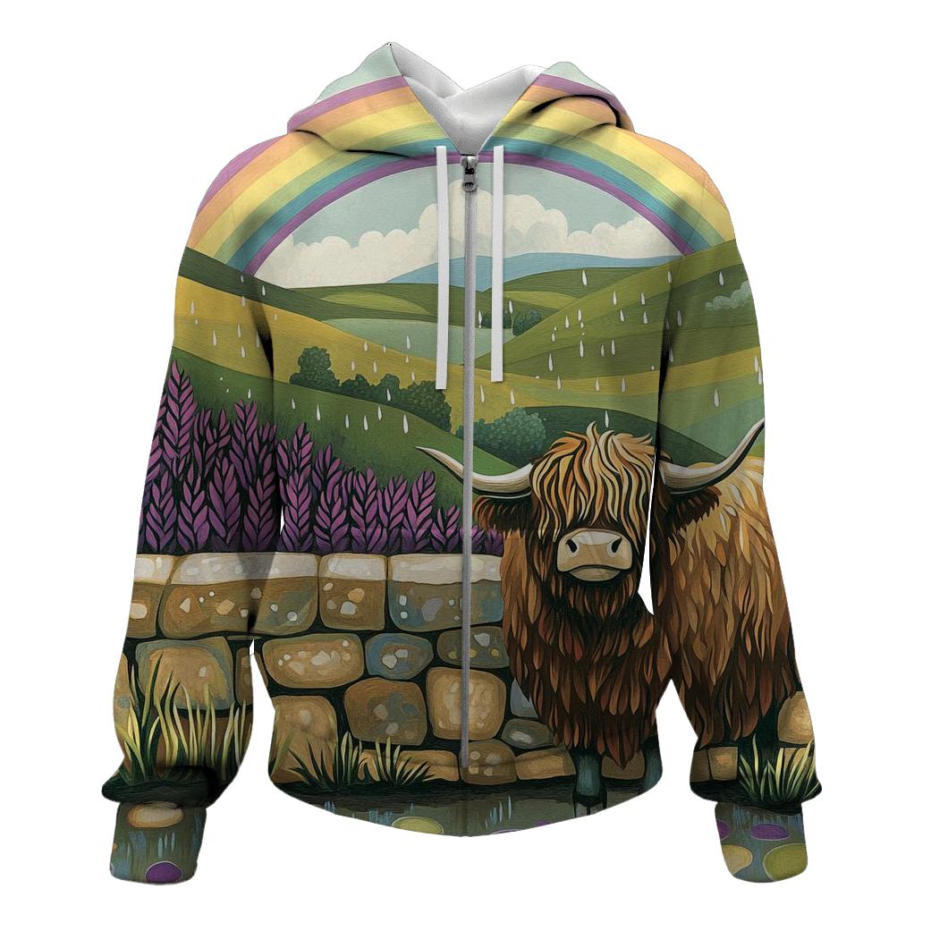 Highland Cow Rainbow After The Storm hoodie styles