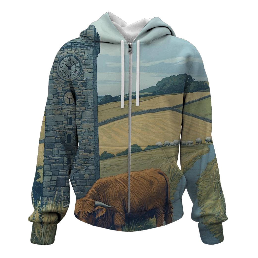 Highland Cow Timekeeper At The Standing Clock hoodie trends