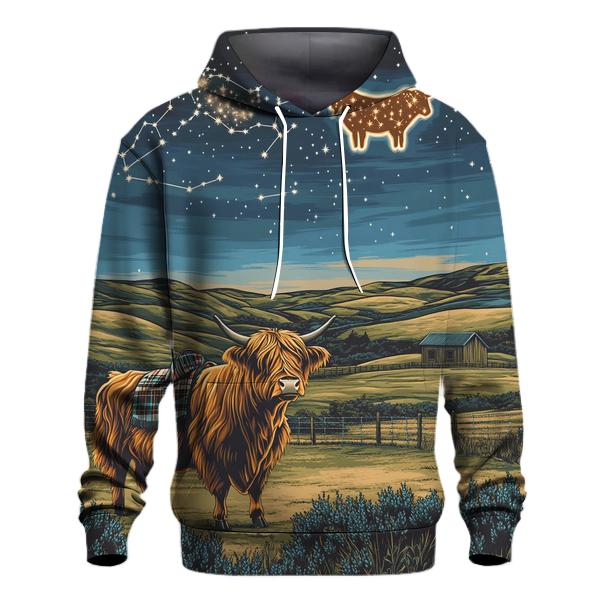 Highland Cow Constellation Over Crofters Field hoodie styles