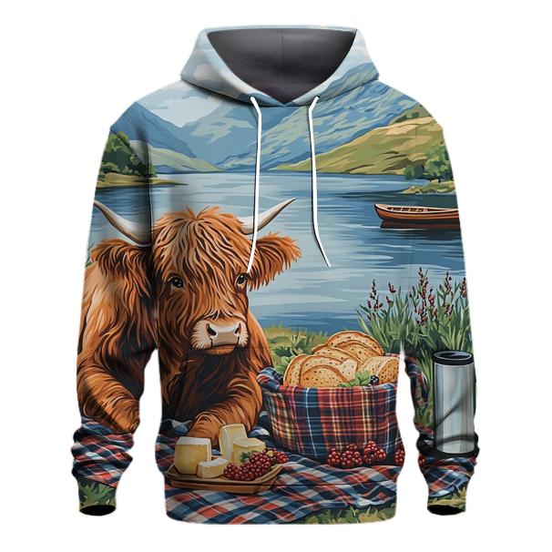 Lochside Picnic With Highland Cow Friend hoodie styles