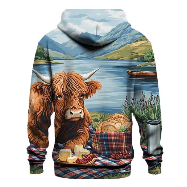 Lochside Picnic With Highland Cow Friend hoodie styles