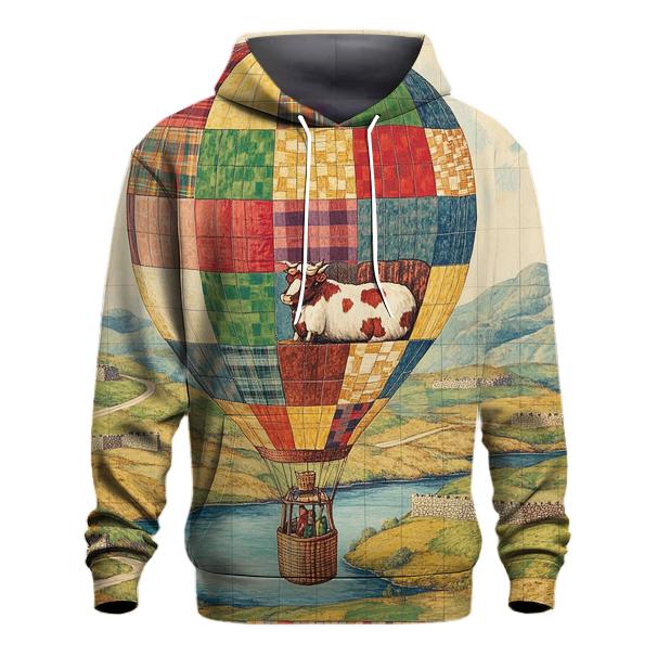 Highland Cow In The Heather Hot Air Balloon lightweight hoodies