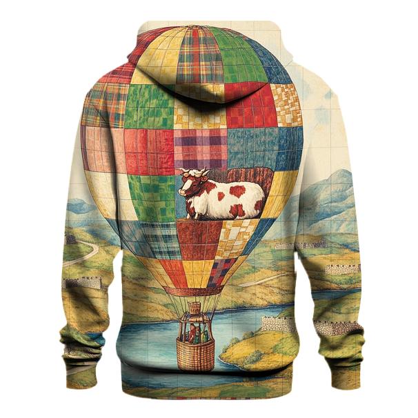 Highland Cow In The Heather Hot Air Balloon lightweight hoodies