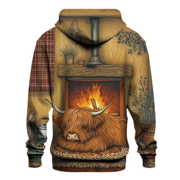 Crofthouse Hearth Highland Cow Evening hoodie styles