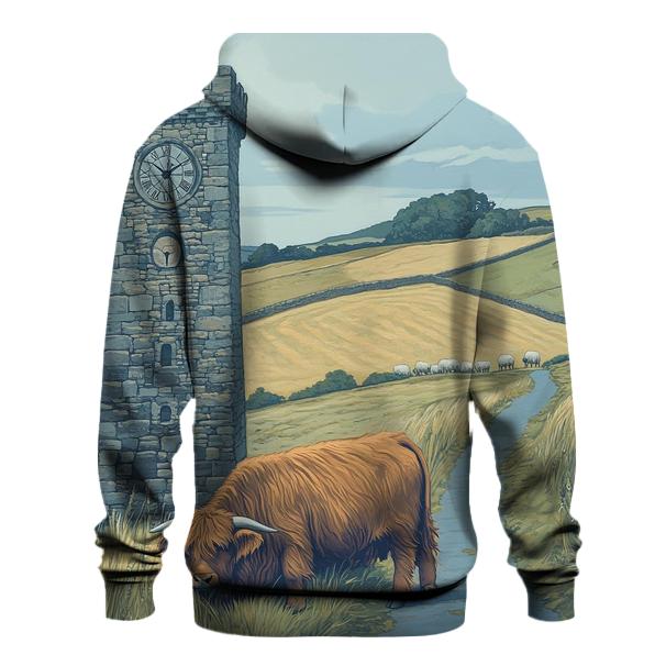Highland Cow Timekeeper At The Standing Clock zip-up hoodies