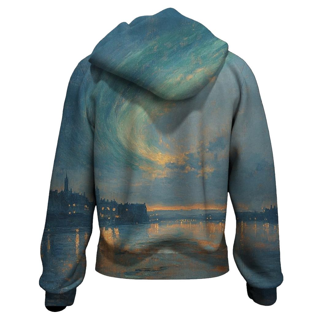 JMW Turner Inspired Aurora Citylights River hoodies fashion