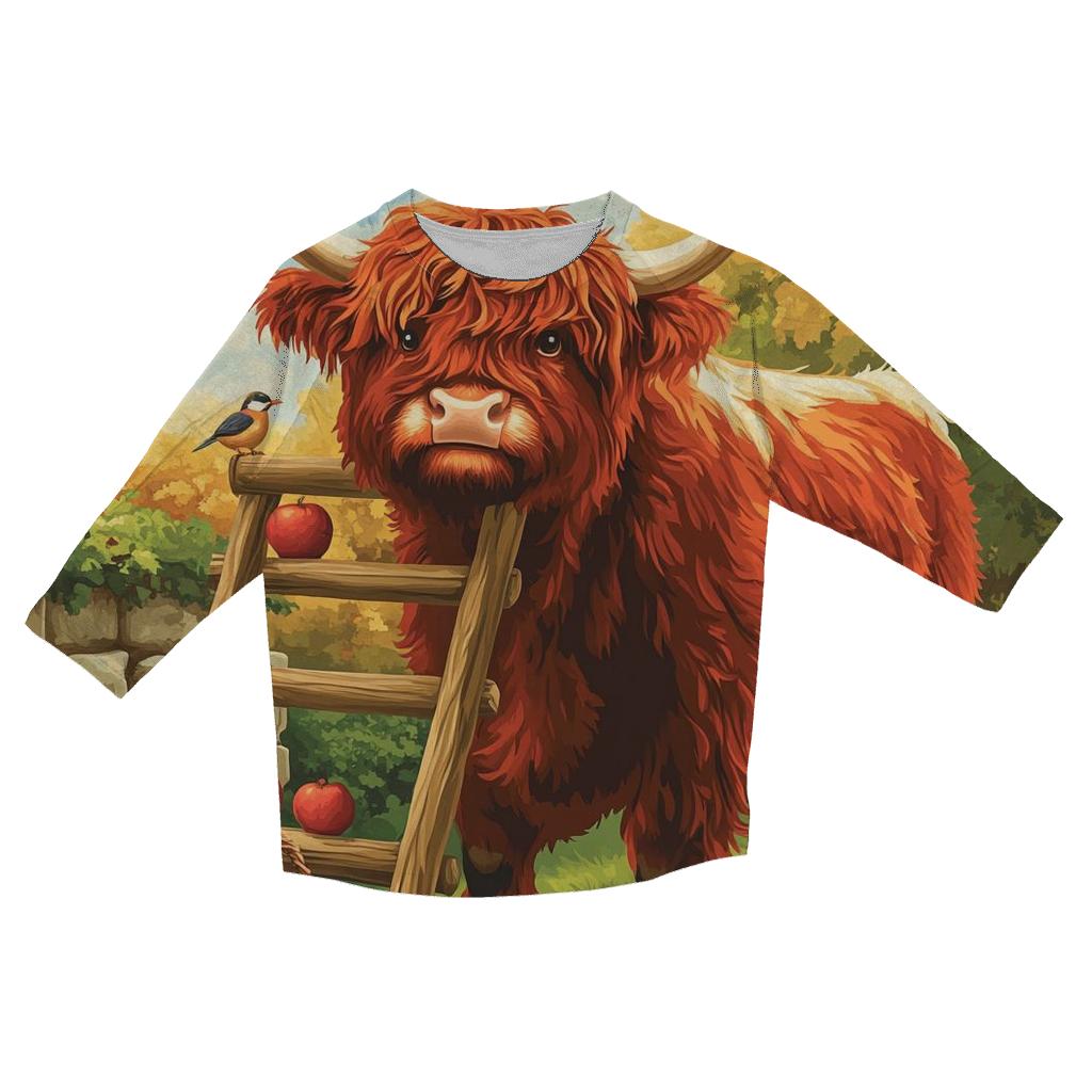 Highland Cow Orchard Ladder Helper stylish quarter sleeve tops