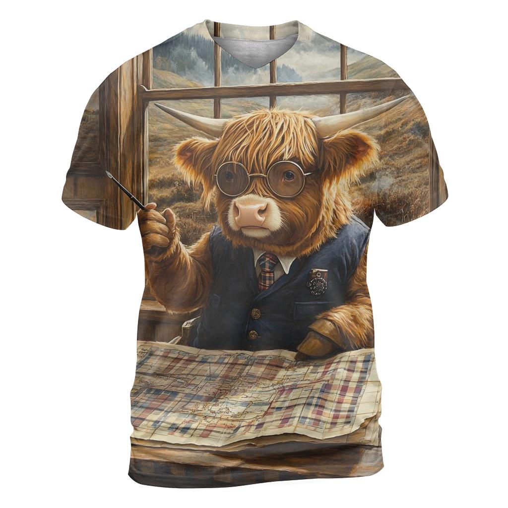 Tartan Mapmaker Highland Cow personalized full print shirts