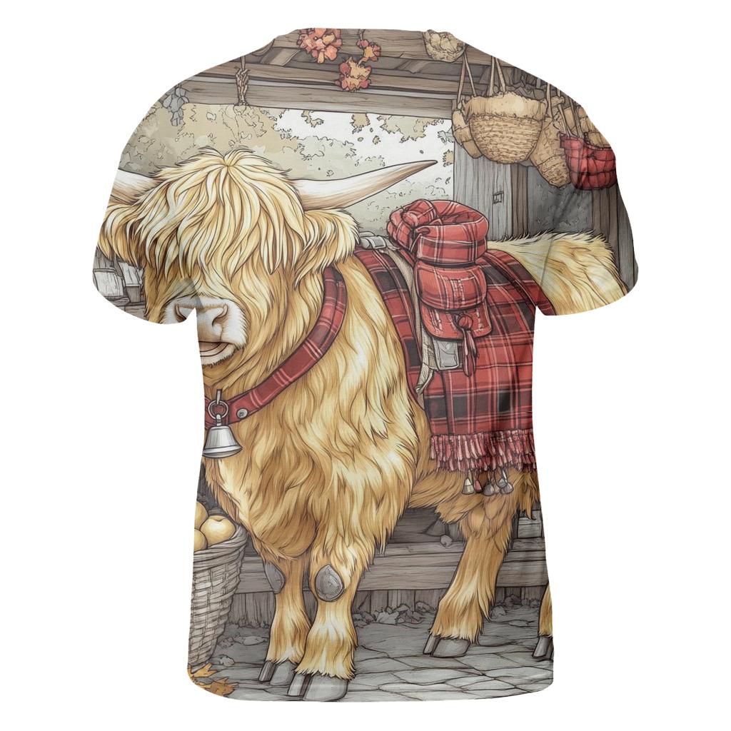 Market Day Highland Cow Portrait custom all-over print shirts