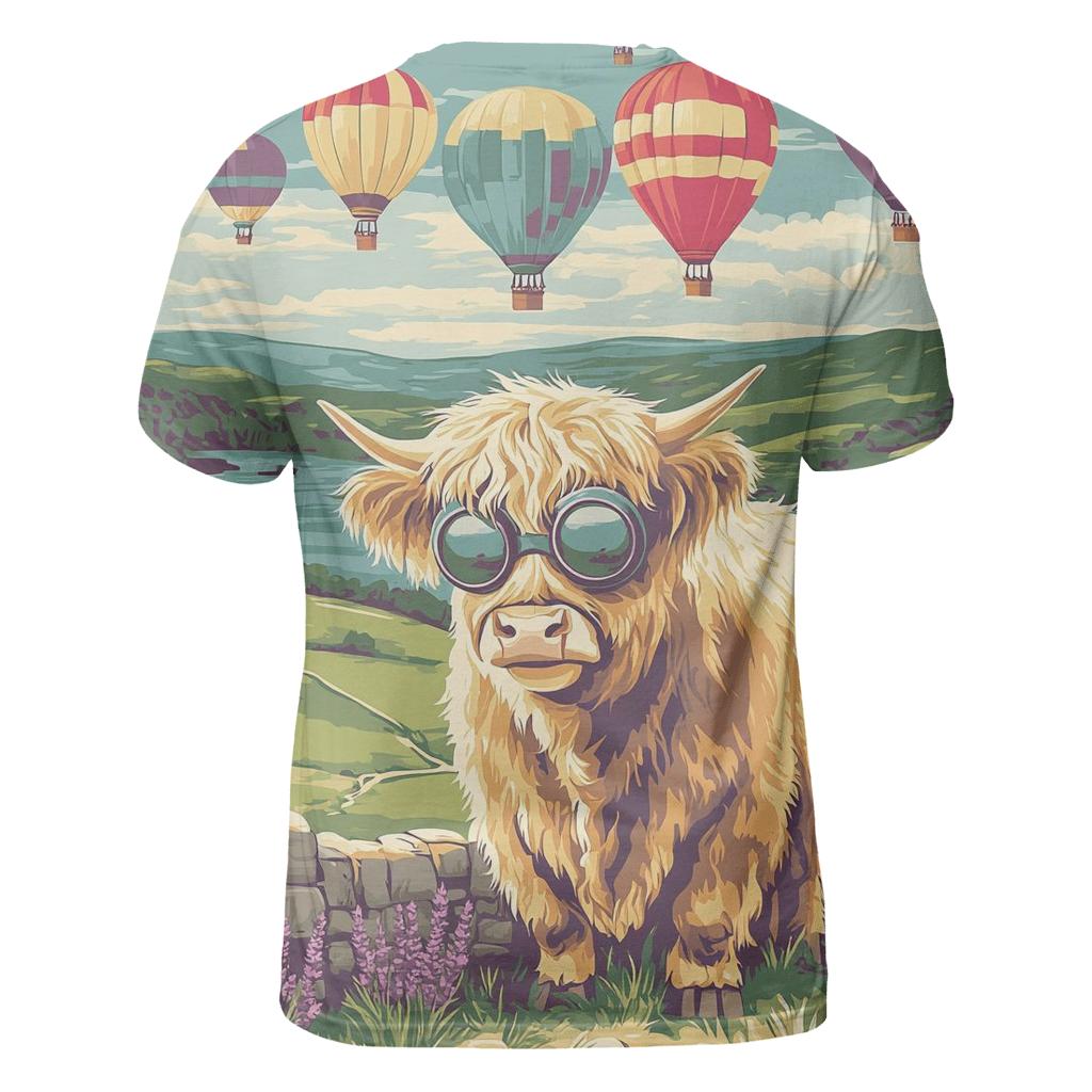 Highland Cow Balloon Festival trendy printed shirt styles