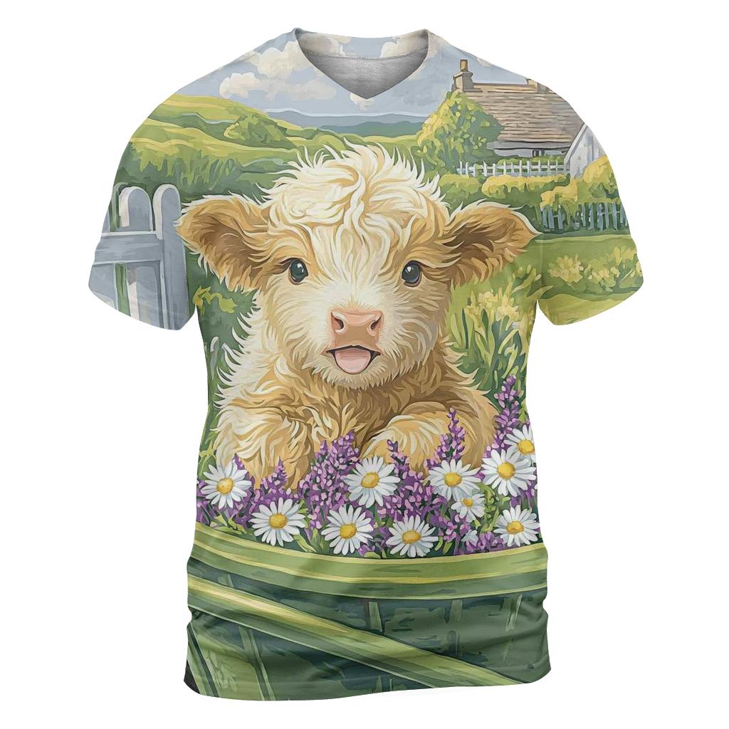 Highland Cow Garden Wheelbarrow personalized full print shirts