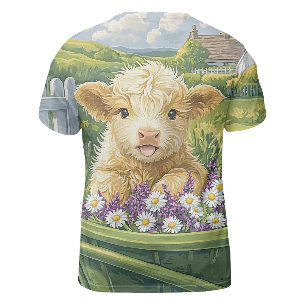 Highland Cow Garden Wheelbarrow personalized full print shirts