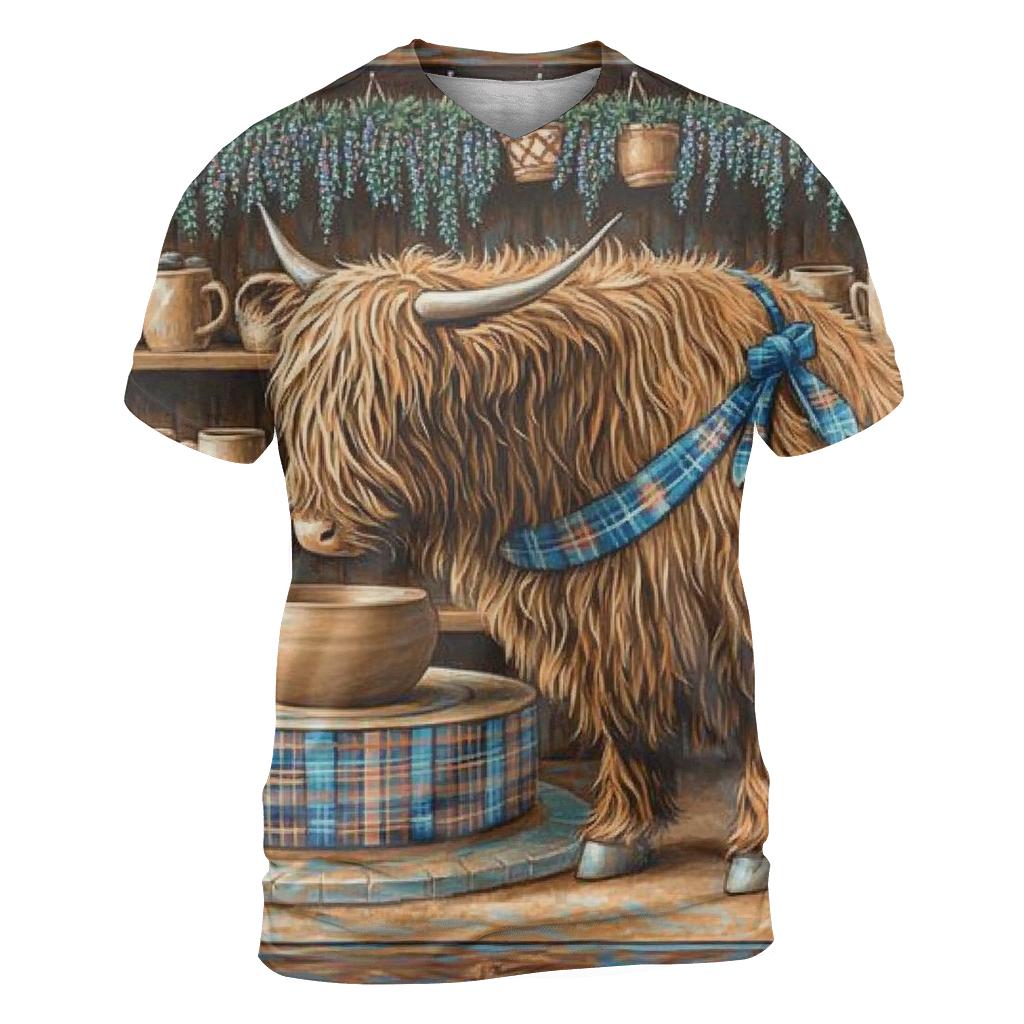 Highland Cow Pottery Studio custom all-over print shirts
