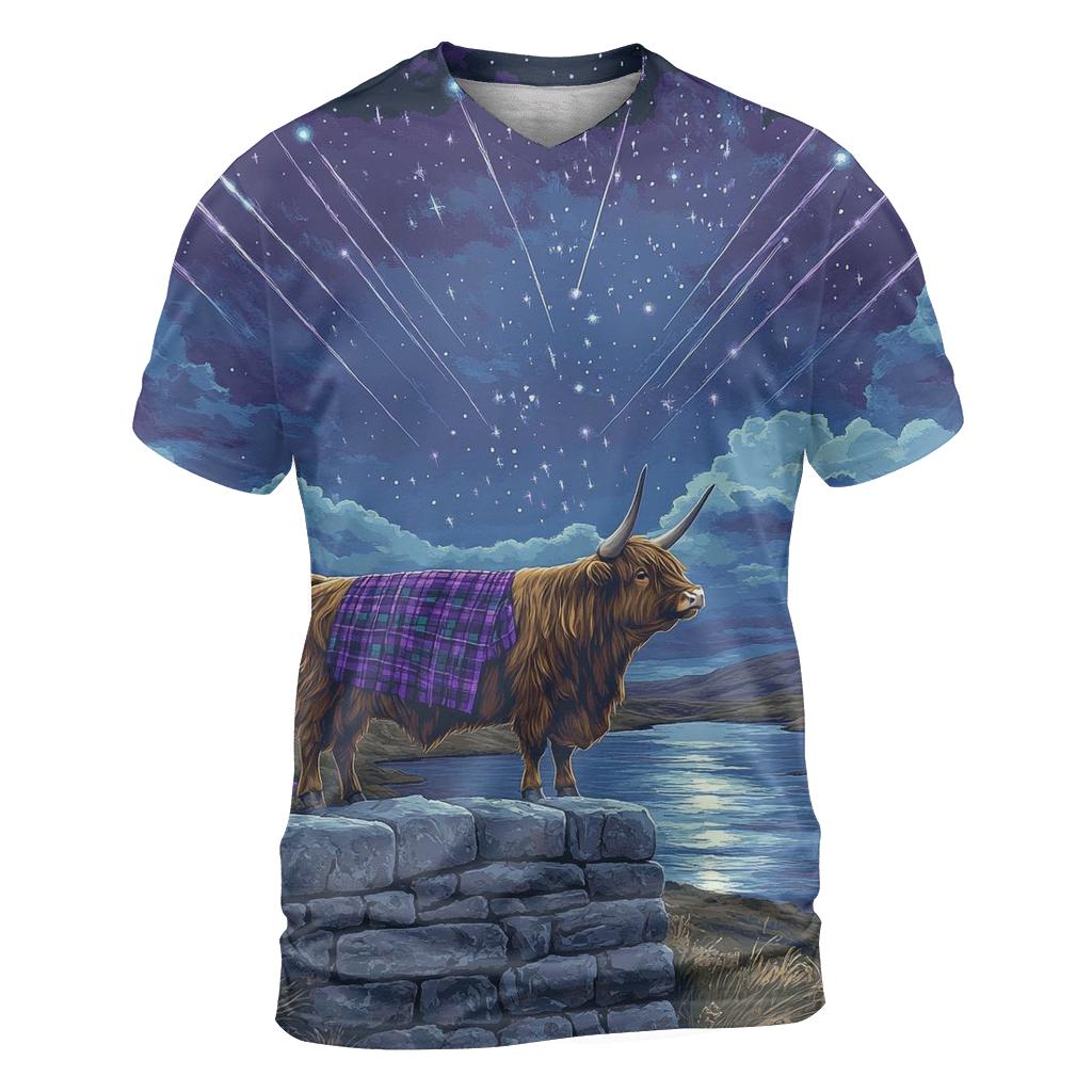 Highland Cow Stargazer On The Wall custom all-over print shirts