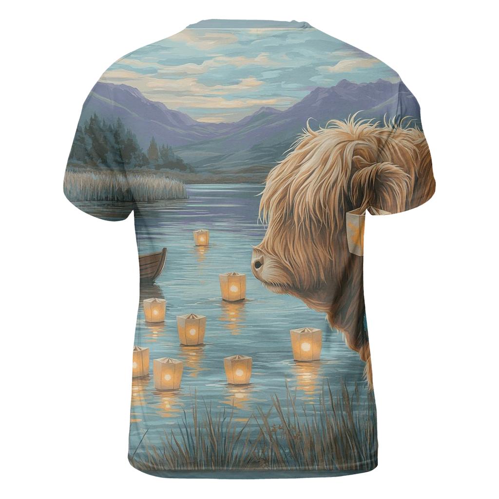 Lochside Lanterns Highland Cow Evening personalized full print shirts