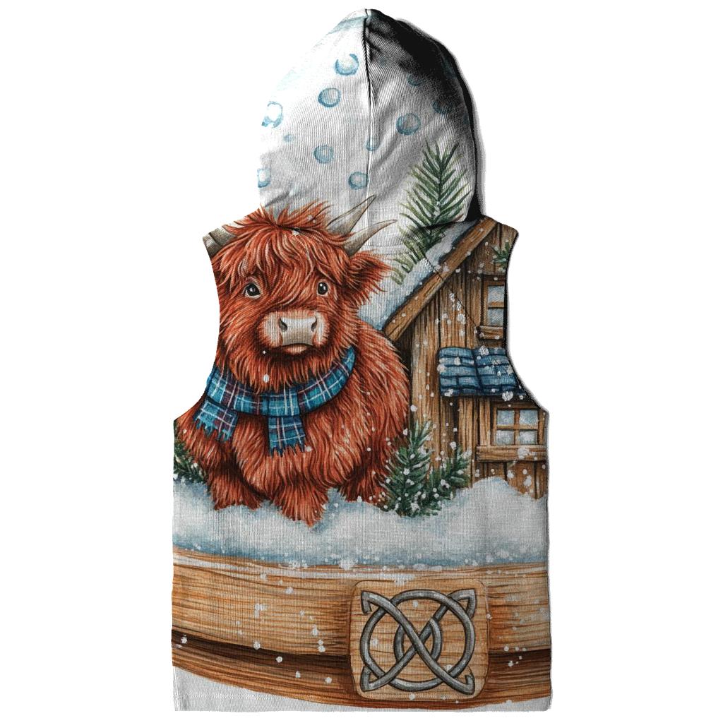 Highland Cow Snowglobe Cottage lightweight hoodies