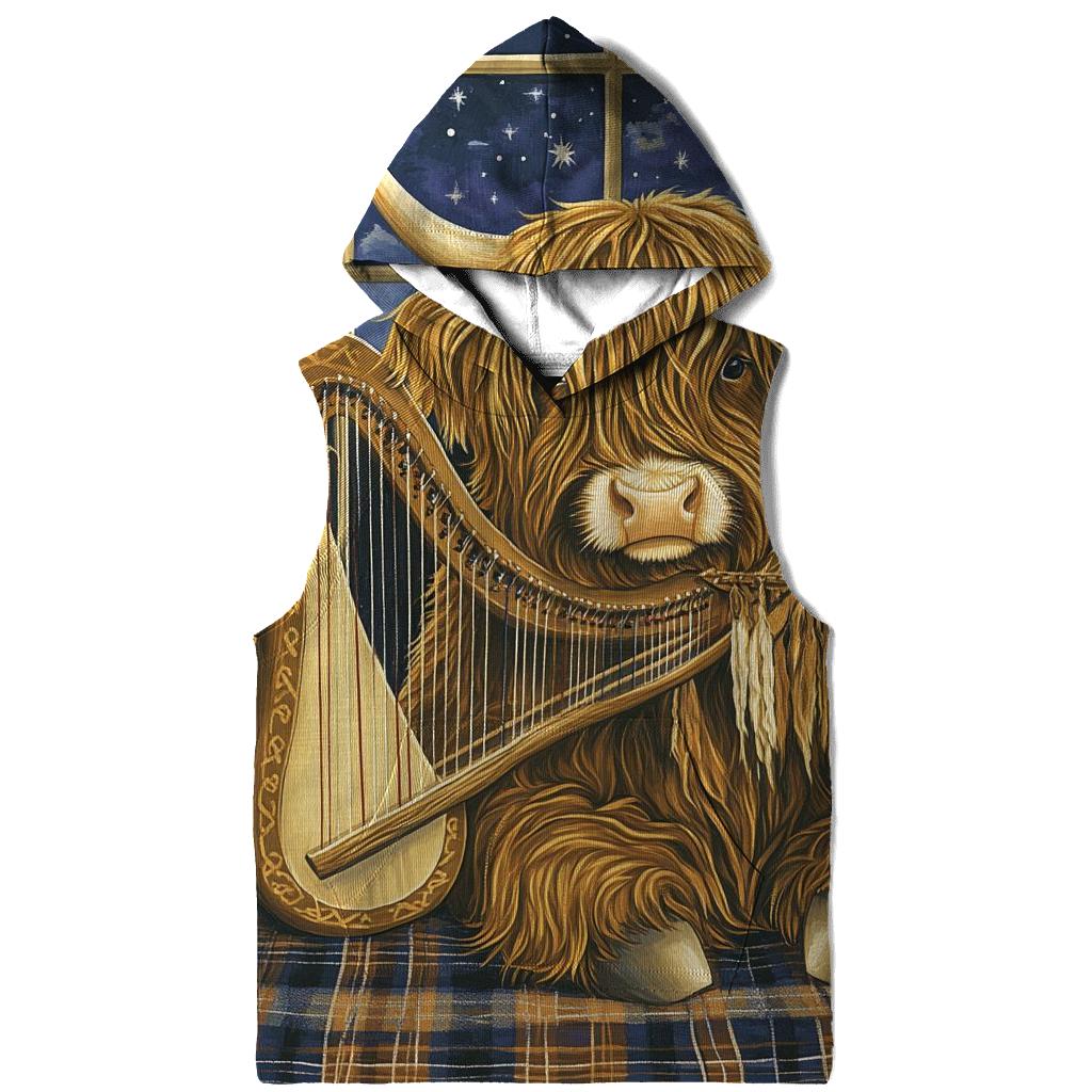 Highland Cow Celestial Harp hoodie styles