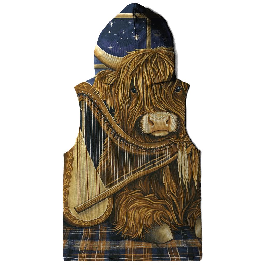 Highland Cow Celestial Harp hoodie styles