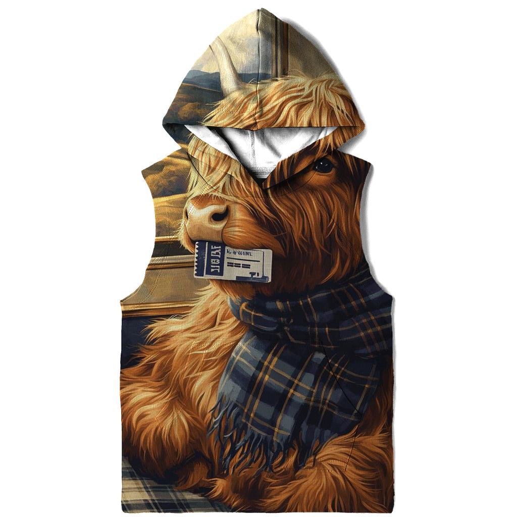 Night Train Highland Cow Traveler zip-up hoodies