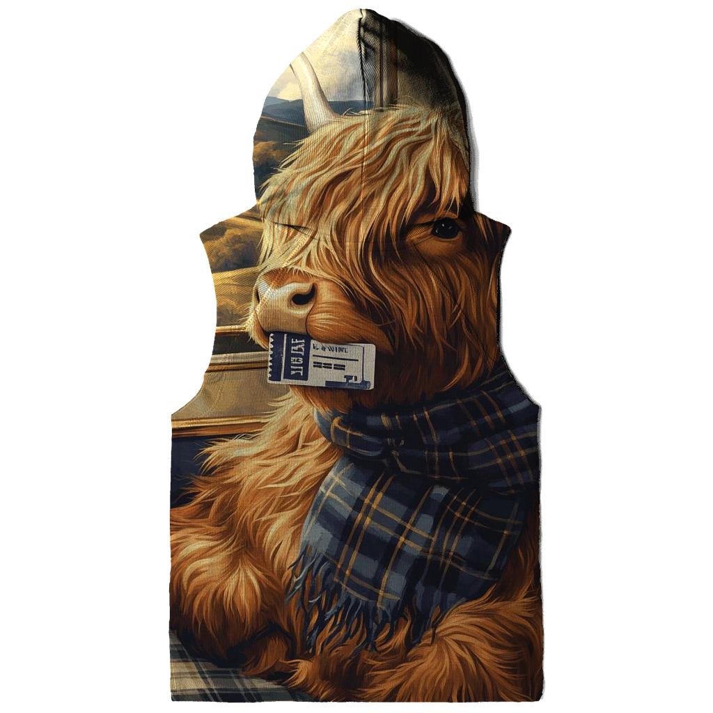 Night Train Highland Cow Traveler zip-up hoodies