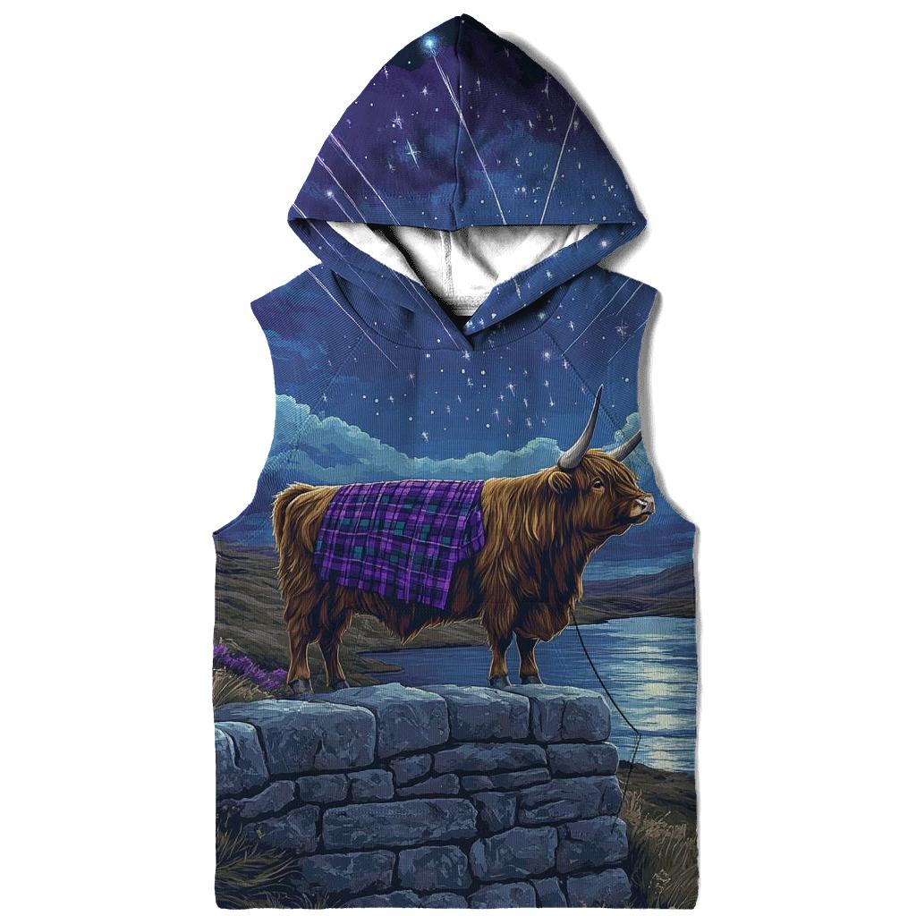 Highland Cow Stargazer On The Wall lightweight hoodies
