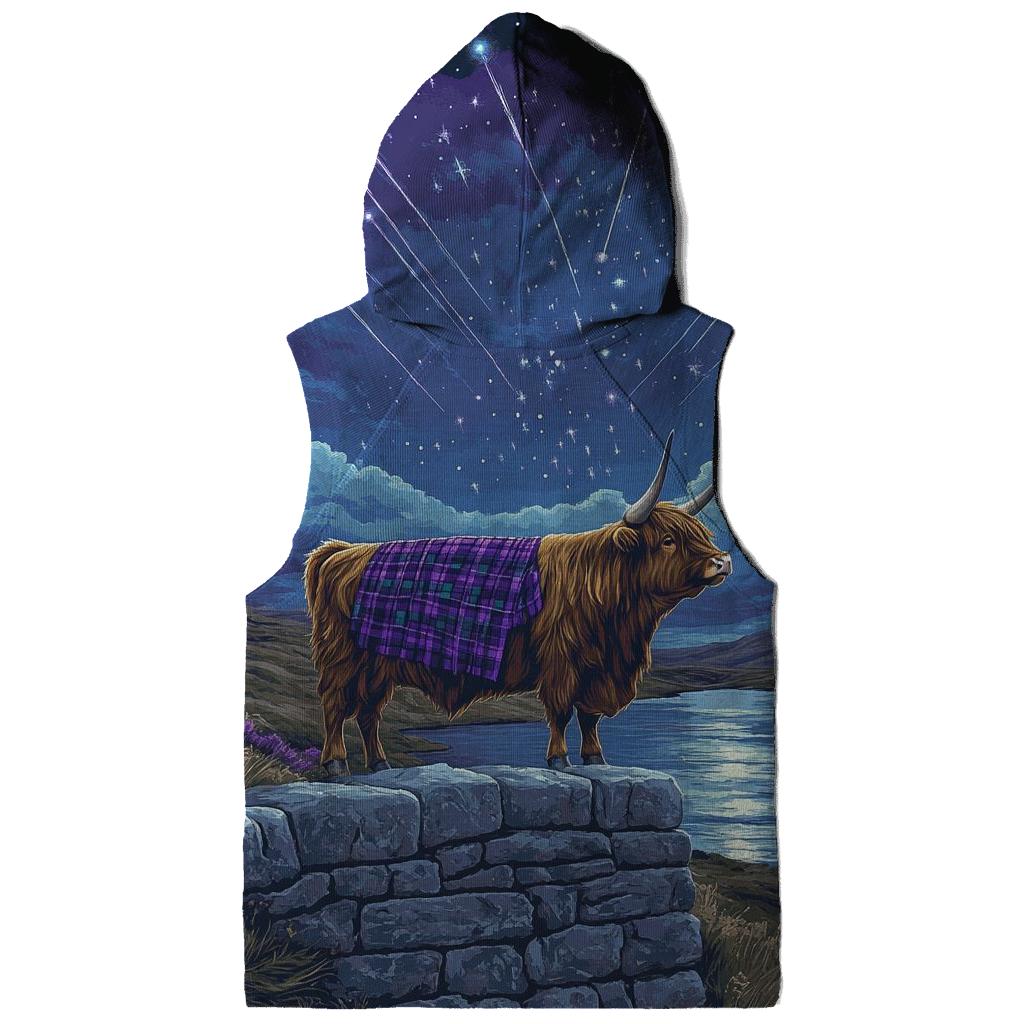 Highland Cow Stargazer On The Wall lightweight hoodies