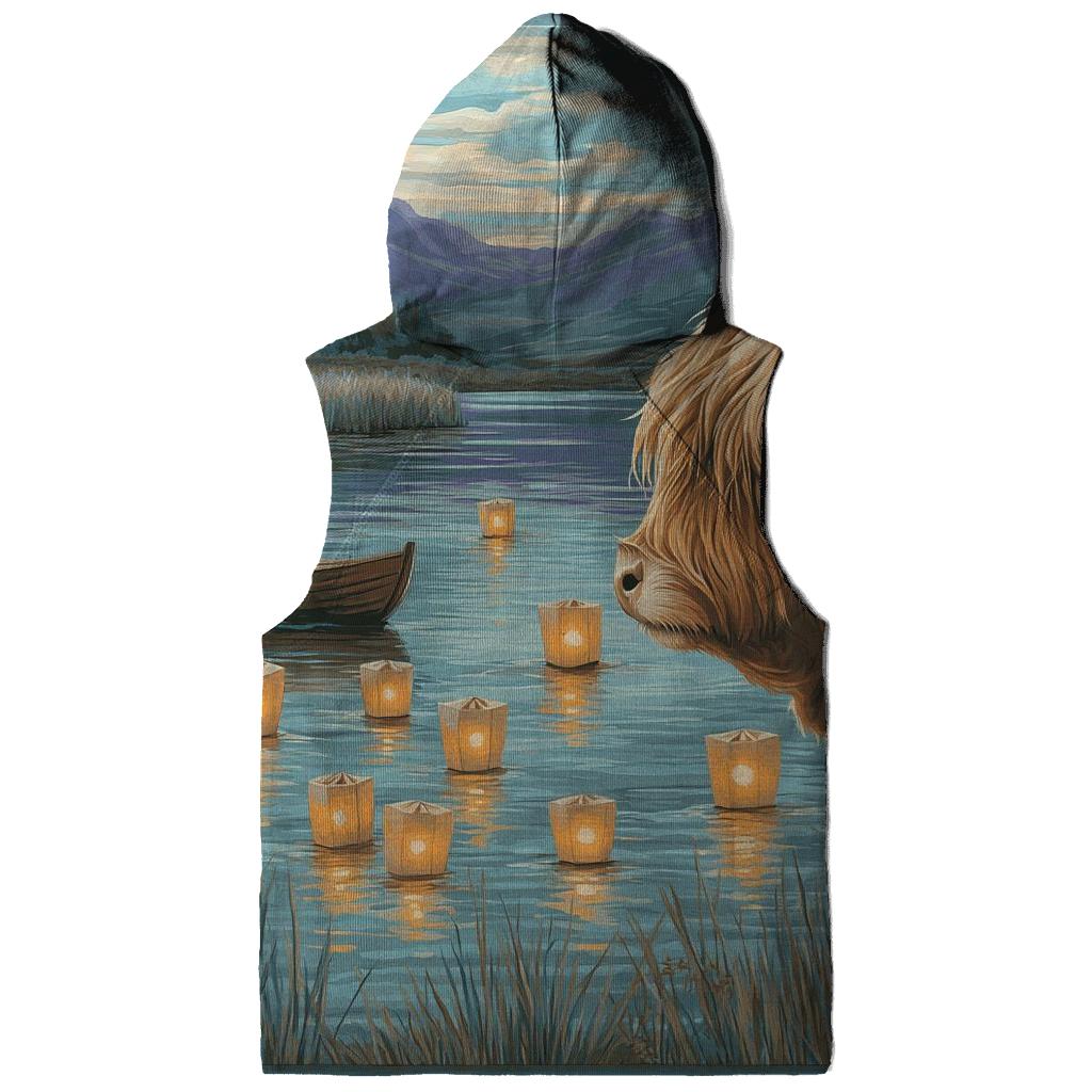 Lochside Lanterns Highland Cow Evening hoodies fashion