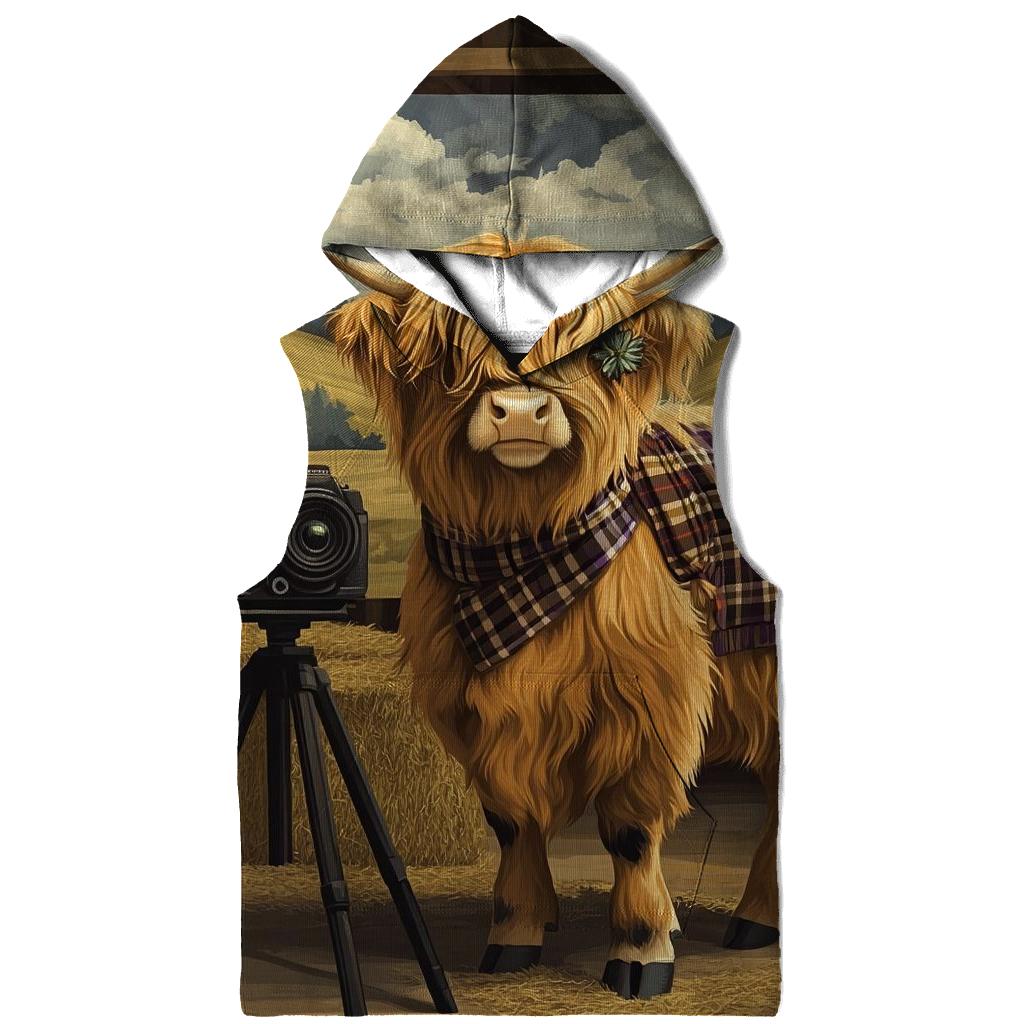 Highland Cow Vintage Camera Session hoodies fashion