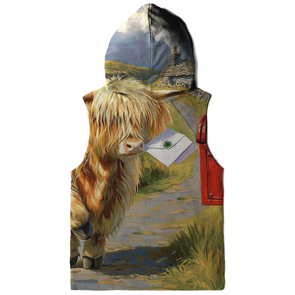 Highland Cow And The Thistle Mailbox pullover hoodies