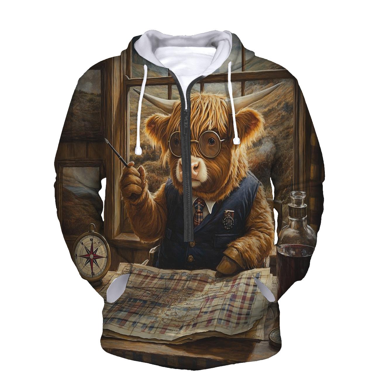 Tartan Mapmaker Highland Cow hoodie trends