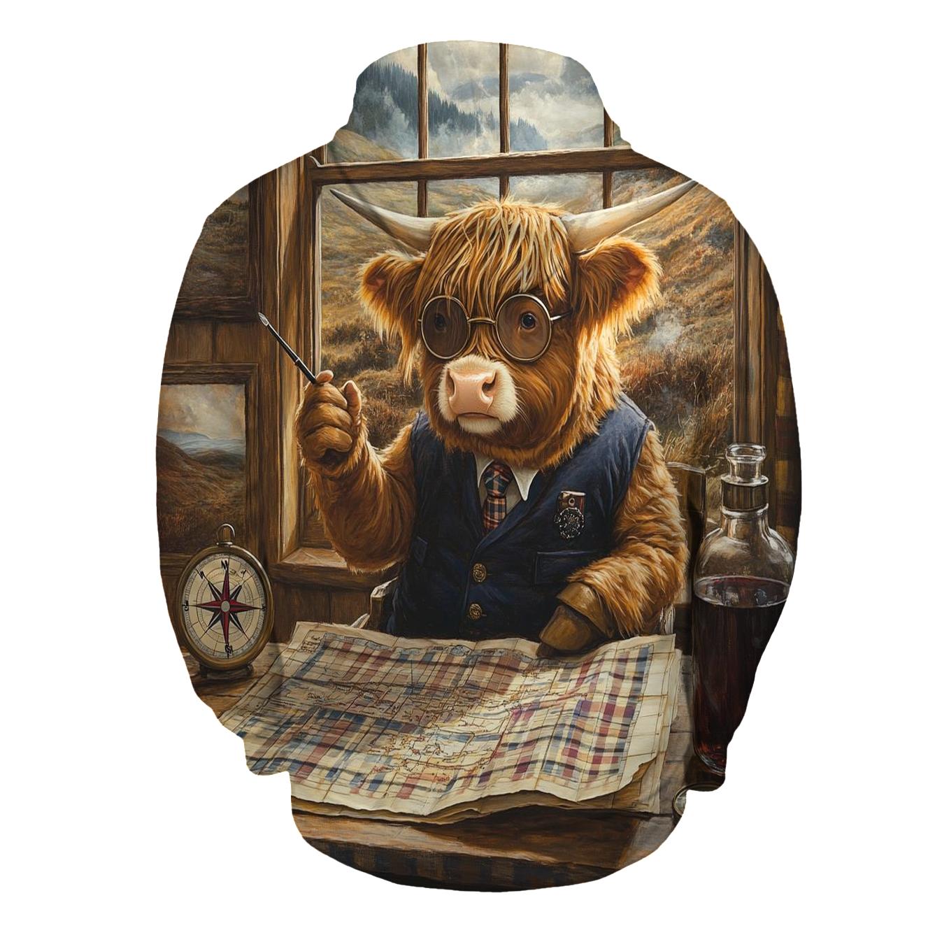 Tartan Mapmaker Highland Cow hoodie trends