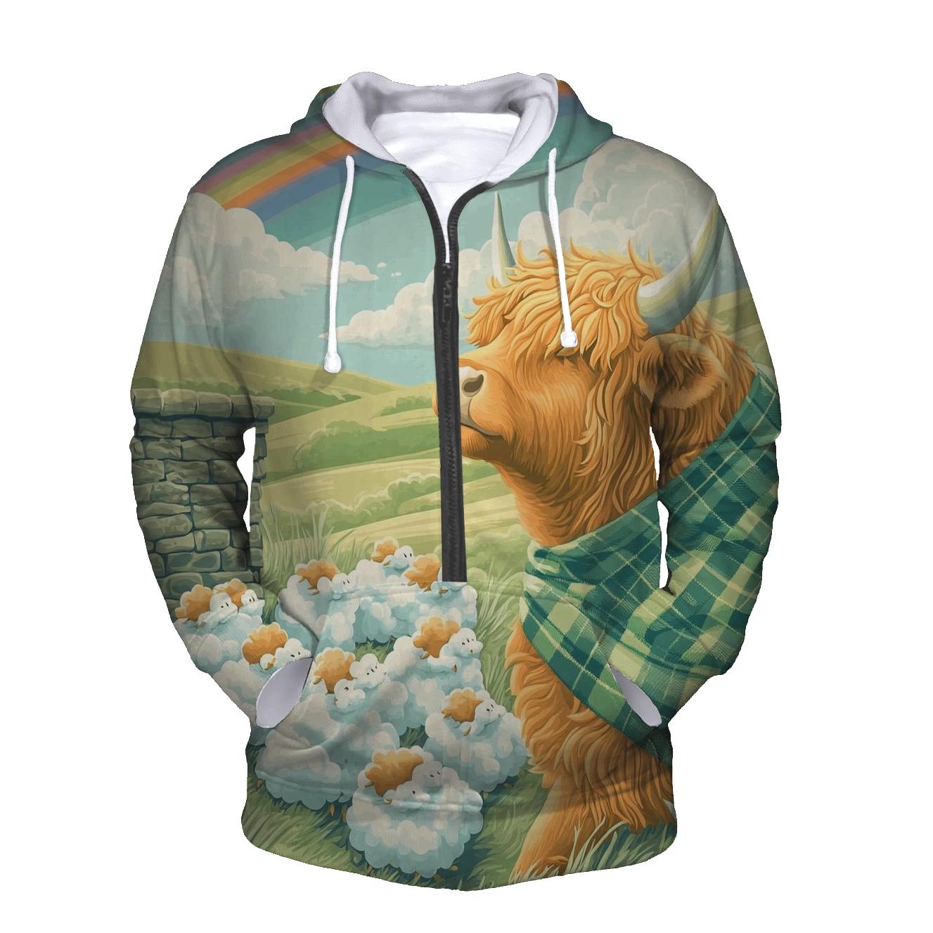 Cloud Shepherd Highland Cow hoodie styles
