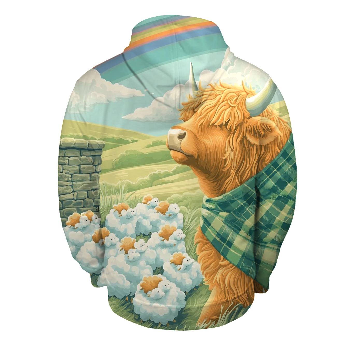 Cloud Shepherd Highland Cow hoodie styles