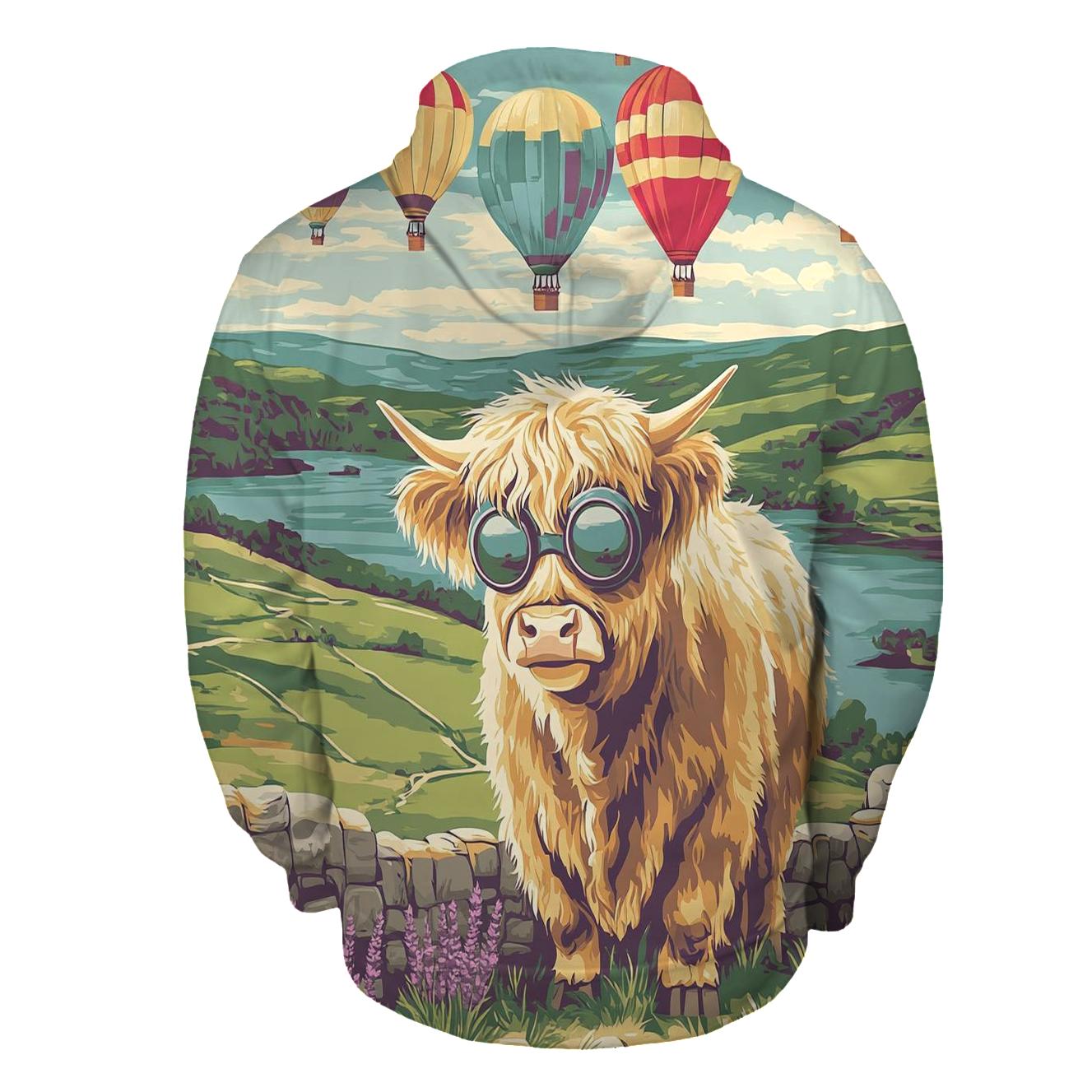 Highland Cow Balloon Festival embroidered hoodies