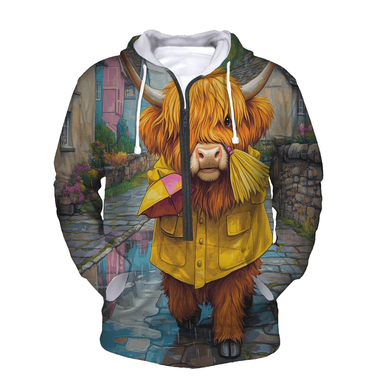 Highland Cow Raincoat Parade designer hoodies